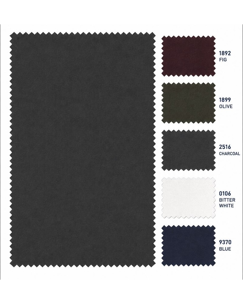 Adidas sportswear fabric — available in Fig, Olive, Charcoal, Butter White, Blue